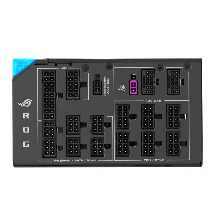 Блок питания Asus ROG THOR 1600W Titanium III (ROG-THOR-1600T3-GAMING) [1600 Вт, 80 PLUS Titanium, 10x SATA, 2 x 16 pin (12VHPWR), 4 x 6+2 pin PCIe, 2x 4+4 pin CPU, ATX]