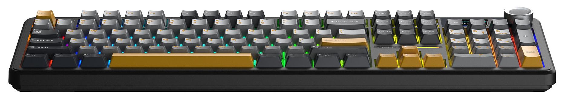 Клавиатура Aula F108 Pro [механическая, проводная + беспроводная, RGB подсветка, Reaper, серая]