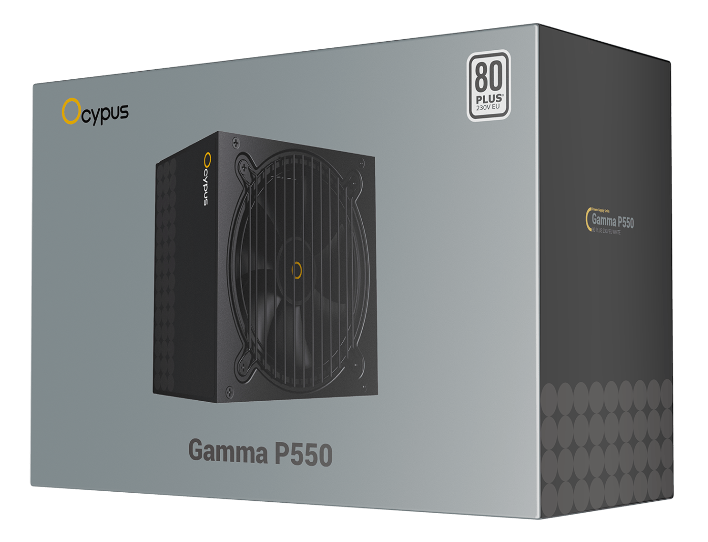 Блок питания Ocypus Gamma P550 (Gamma-P550-W1HDBK024X-EU) [550 Вт, 80 PLUS Standart, 6x SATA, 2 x 6+2 pin PCIe, 2x 4+4 pin CPU, ATX]