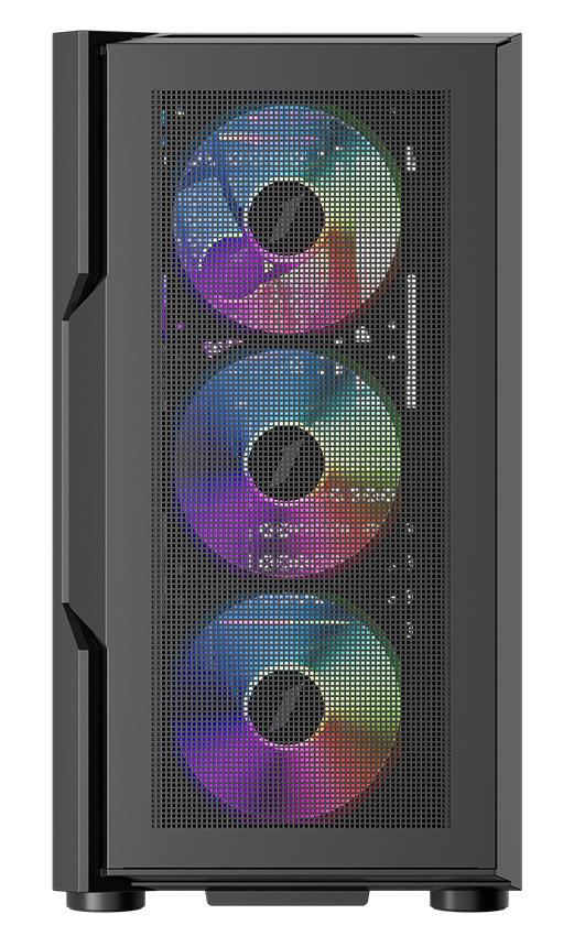 Корпус 1stPlayer T7-P (T7-P-BK-4F7) [Midi Tower, 4 x 12 см, черный]