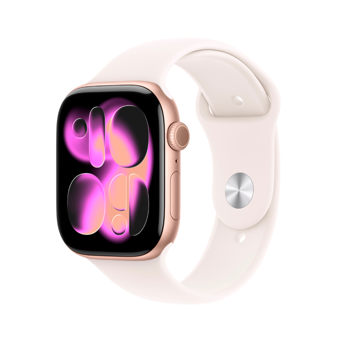 Apple Watch Series 11 GPS 46mm (MEV64RK/A) Rose Gold Aluminium Case with Light Blush Sport Band - S/M, Model A3333, золотистый + розовый