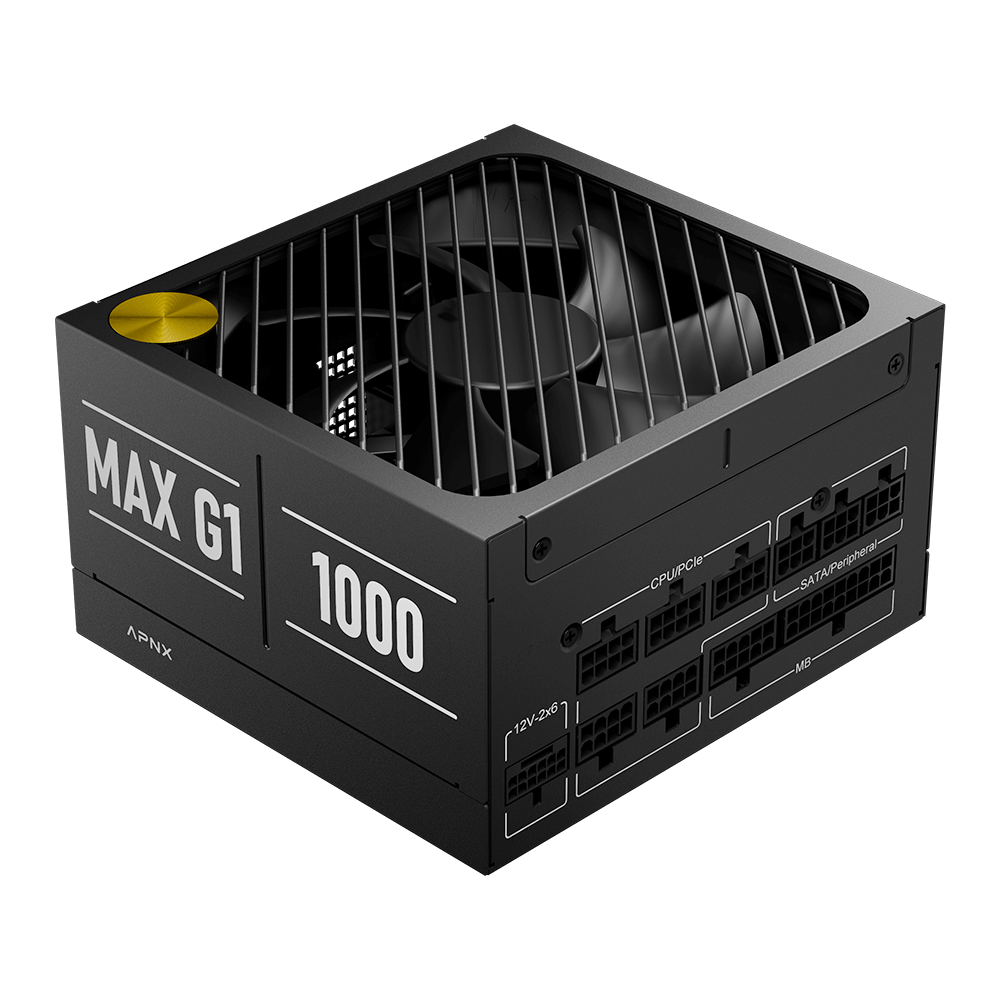 Блок питания Artel MAX G1 1000 (APPG-MXK0FEC.X1) [1000 Вт, 80 PLUS Gold, 10x SATA, 1 x 16 pin (12VHPWR), 3 x 6+2 pin PCIe, 2x 4+4 pin CPU, ATX]