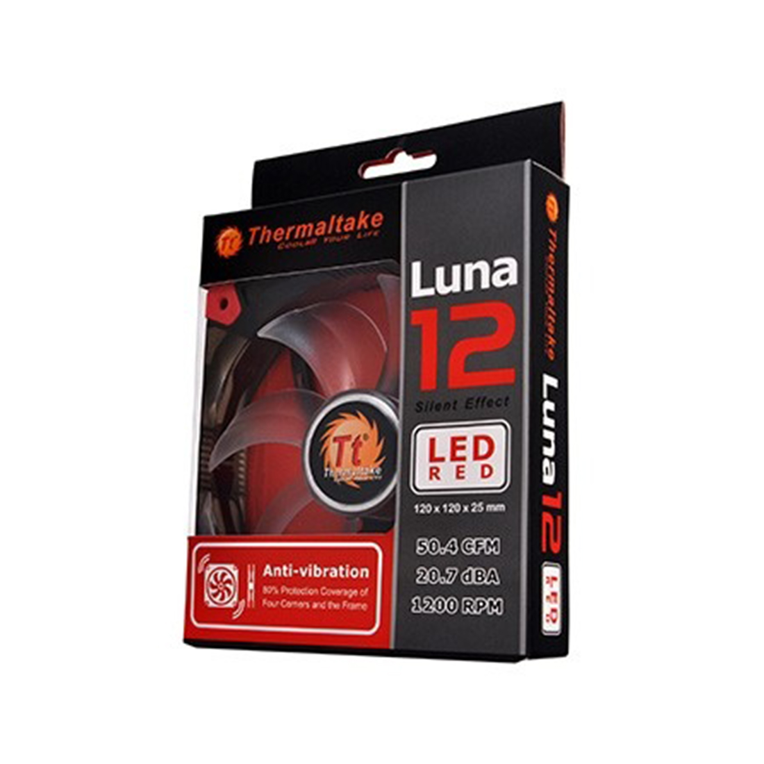 Вентилятор для корпуса Thermaltake Luna 12 LED Red [120 мм, 1200 об/мин, 50,44 CFM, 20.7 дБА, PWM]