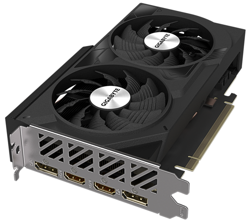 Видеокарта Gigabyte GeForce RTX 4060 WINDFORCE OC 8G (GV-N4060WF2OC-8GD) [8 ГБ, GDDR6, 128 бит, HDMI (2 шт), DisplayPort (2 шт)]