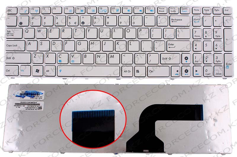 Клавиатура для ноутбука Asus G60, ENG, белая