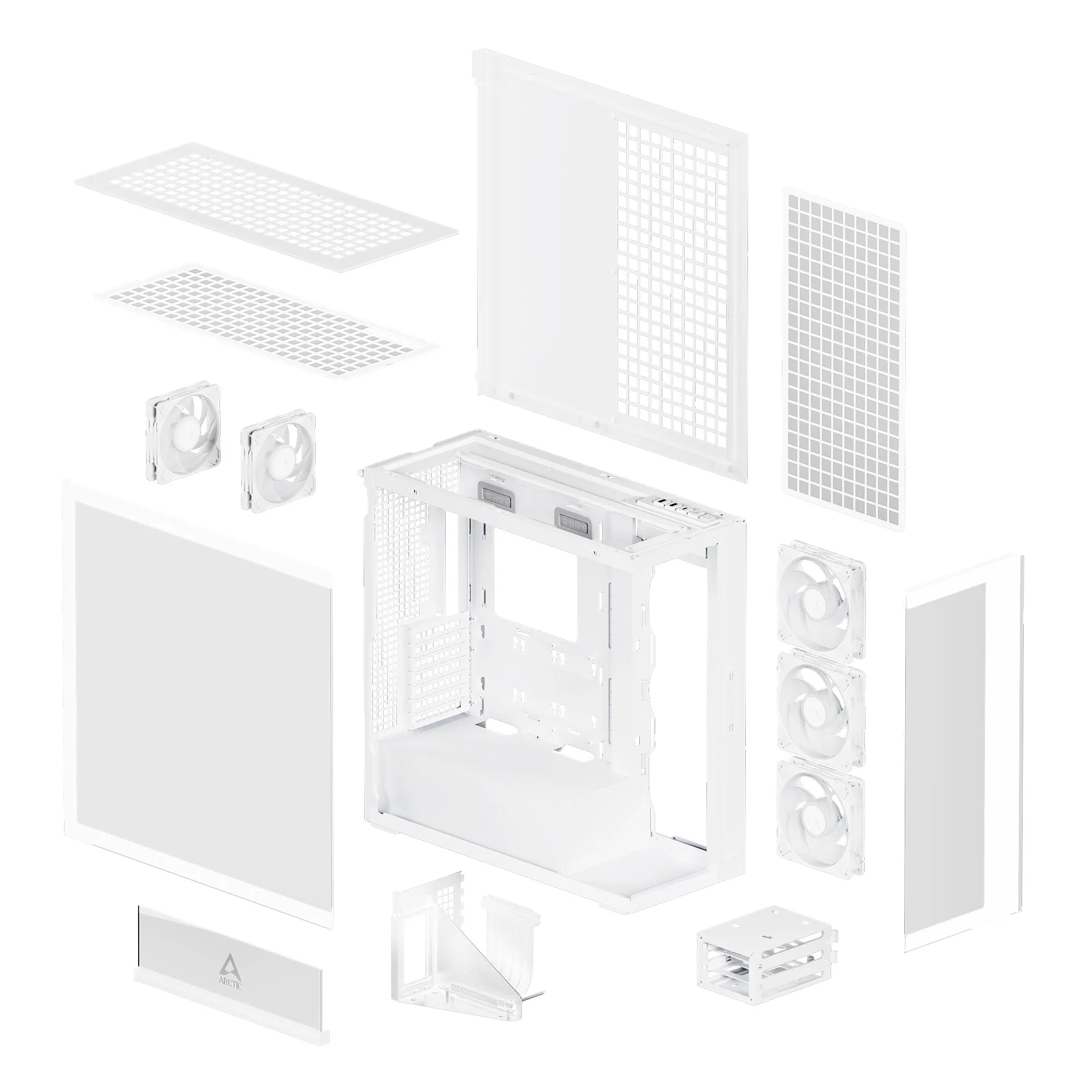 Корпус Arctic Xtender VG White(Clear Glass) (ACPCC00017A) [Full Tower, 2×120 мм + 3×140 мм A-RGB, Белый]