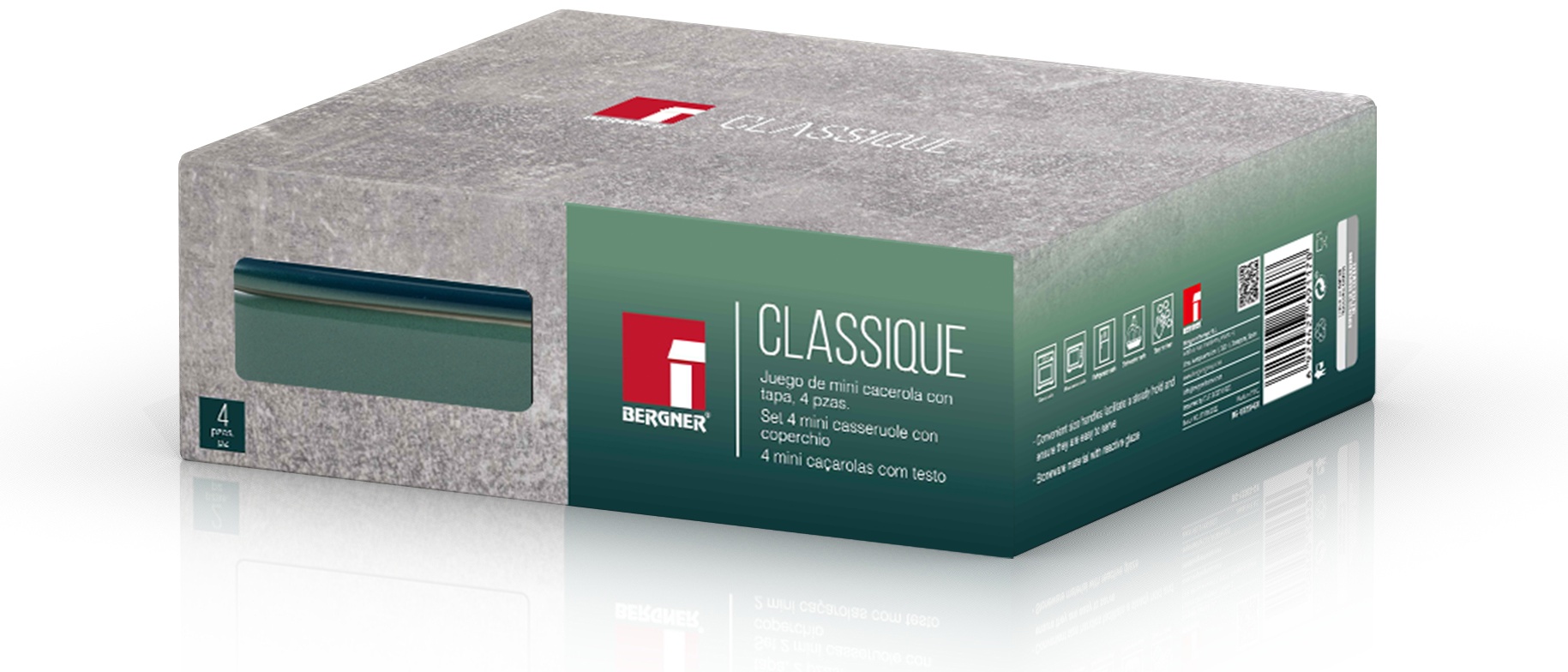 Набор посуды Bergner Classique BG BG-13353-GR (2 чаши) зеленый