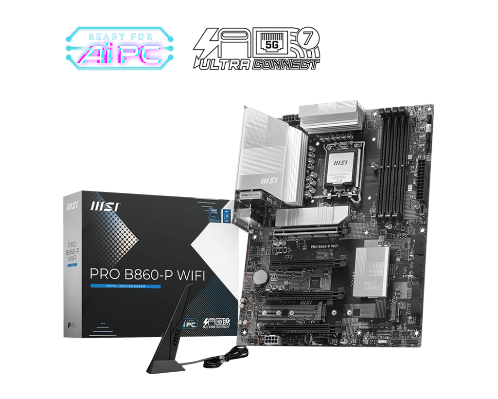 Материнская плата MSI PRO B860-P WIFI LGA1851 4xDDR5 4xSATA3 RAID 3xM.2 HDMI Type-C DP ATX