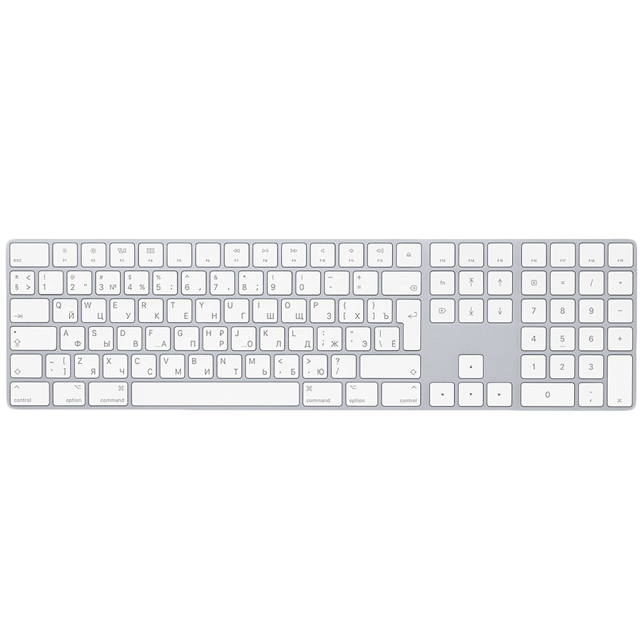 Клавиатура Apple Magic Keyboard с цифровой панелью (MQ052RS/A) [ножничная, беспроводная, белая]
