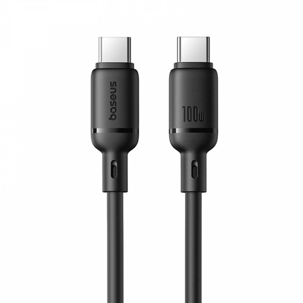 Интерфейсный кабель Baseus Silky Type-C to Type-C 100W 1m Black (P10377704113-00)