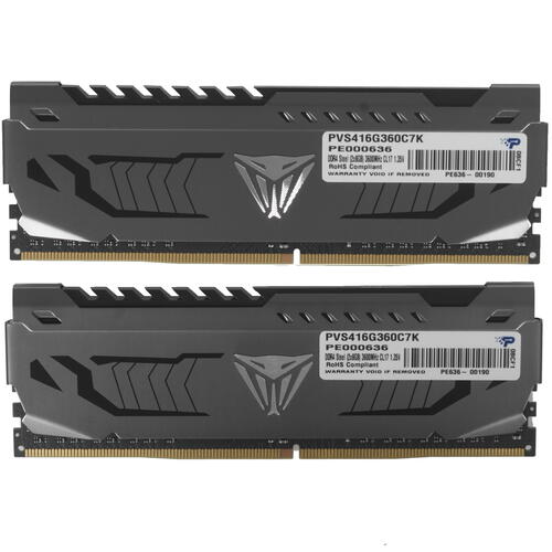 Оперативная память Patriot Viper Steel (PVS416G360C7K) [16 ГБ, DDR 4, 3600 МГц, 1.35 В]