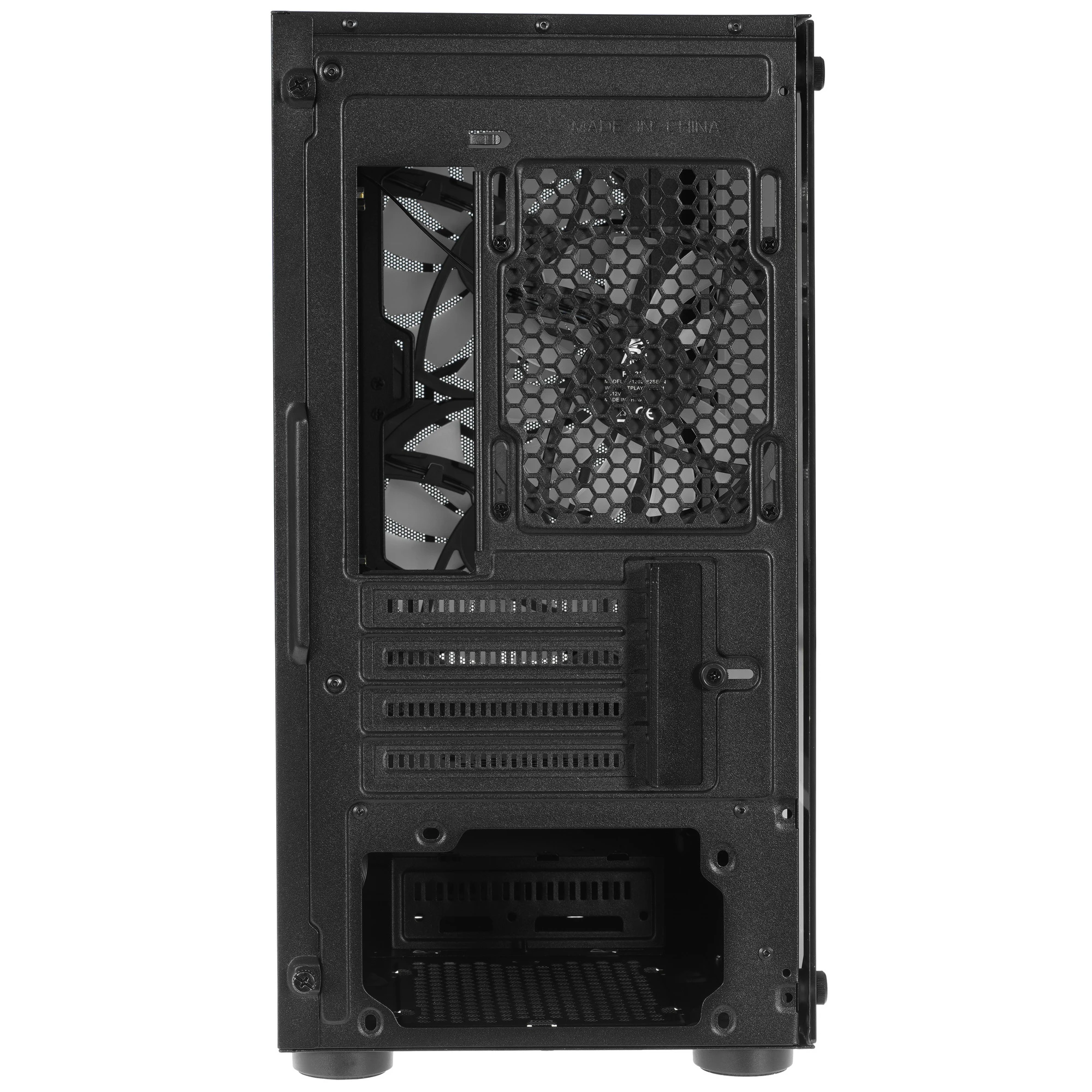 Корпус 1stPlayer FIREBASE X4-M (X4-M-BK-2F7-14-1F7) [Mini Tower, 2 x 140 или 1 x 120 мм, черный]