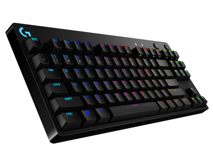 Клавиатура Logitech G Pro TKL [механическая, проводная, RGB подсветка, Logitech GX Blue, черная]