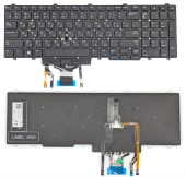 Клавиатура для ноутбука Dell Latitude 5550/ E5550/ E5570/ 5580, RU, подсветка, черная
