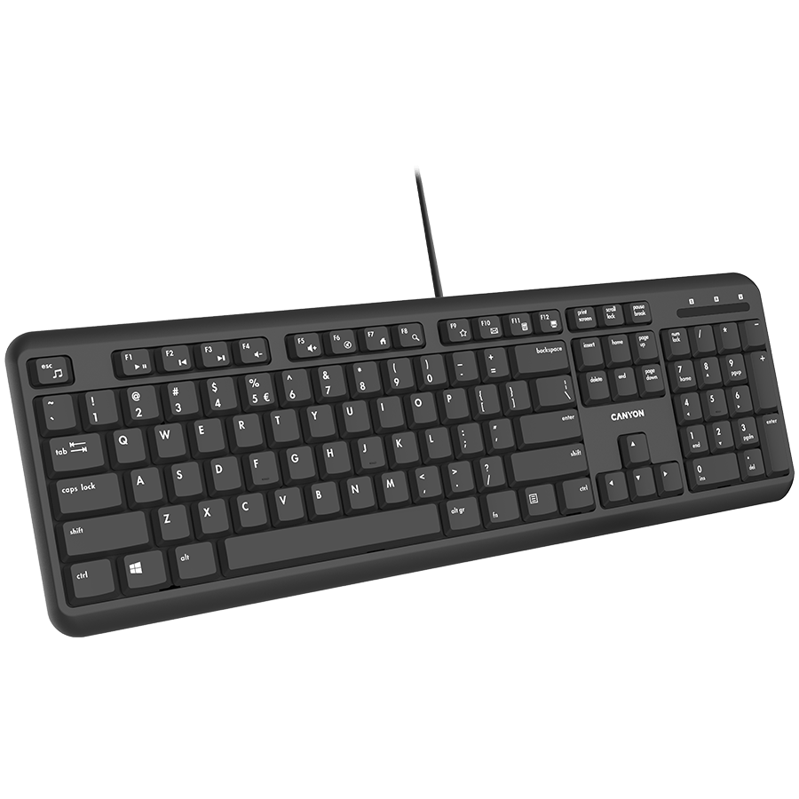 Клавиатура Canyon HKB-20 (CNS-HKB02-RU) [мембранная, беспроводная, черная]