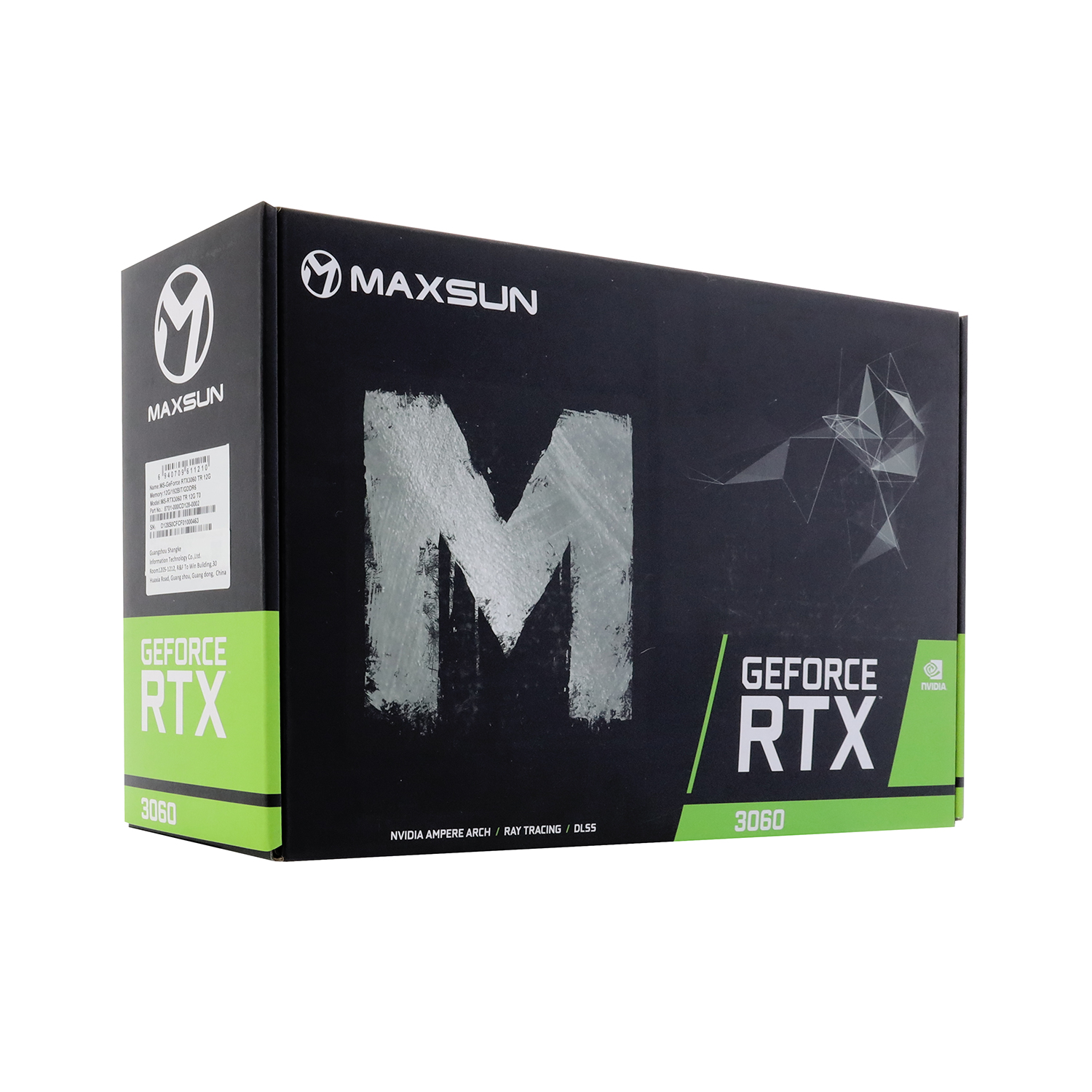 Видеокарта Maxsun RTX 3060 Terminator (MS-RTX3060 TR 12G T0) [12 ГБ, GDDR6, 192 бит, HDMI, DisplayPort (3 шт)]
