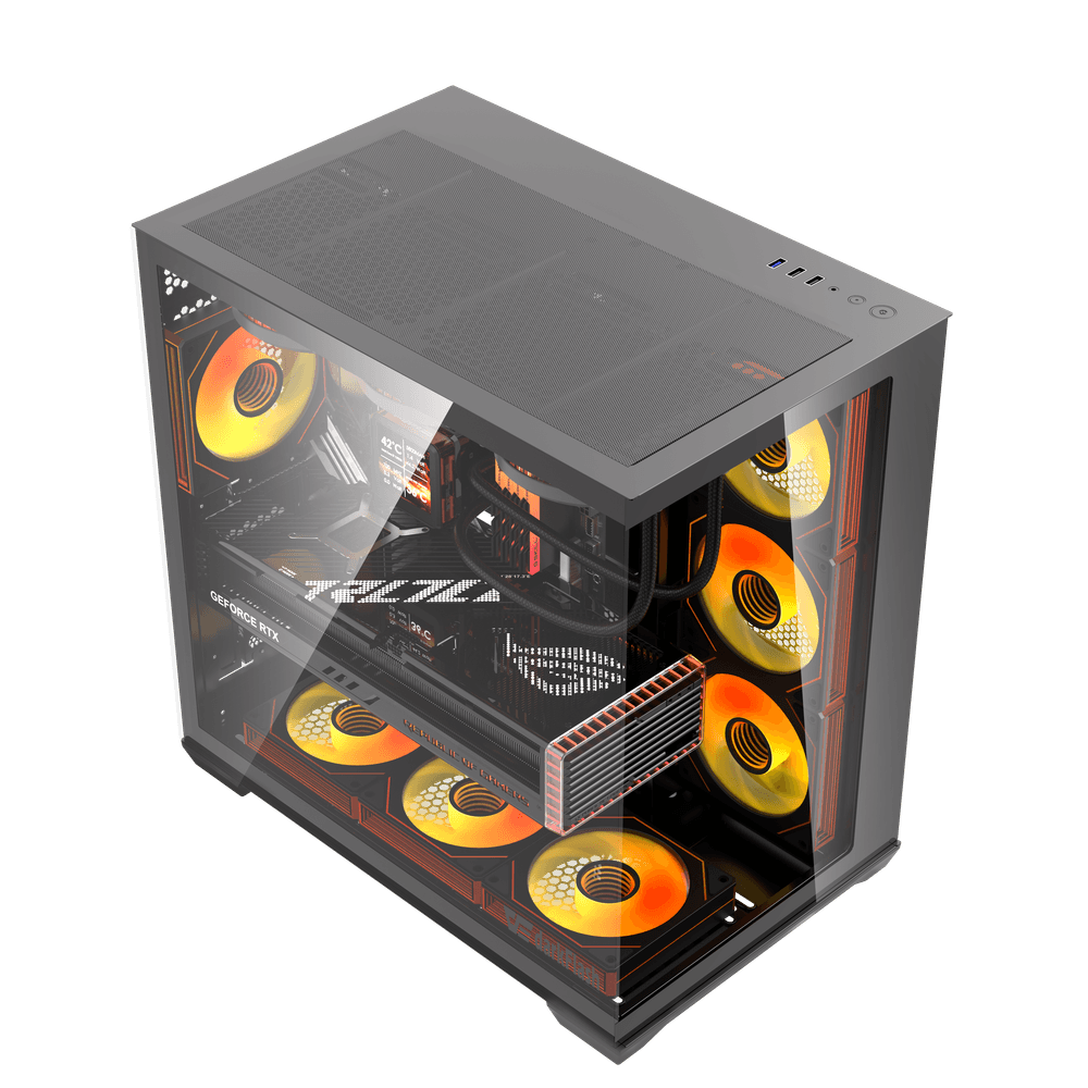 Корпус darkFlash C280 (DF-C280-EATX-BK) [Midi Tower, 7 x 120 мм ARGB, Черный]