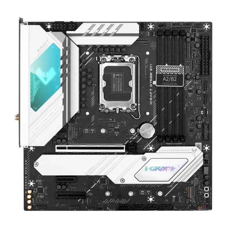 Материнская плата Maxsun iCraft B760M WIFI [LGA 1700, Intel B760, 4xDDR 5, 3xM.2, 1xPCI-E x16, Micro-ATX]