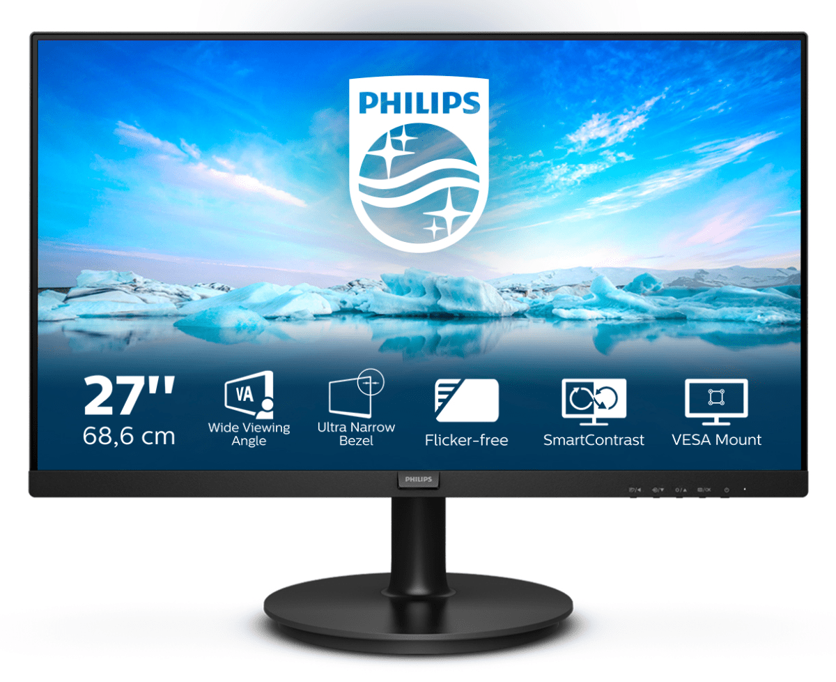 Монитор PHILIPS 271V8L/00 [27" VA, 1920x1080, 75 Гц, 4 мс, VGA (D-Sub), HDMI]