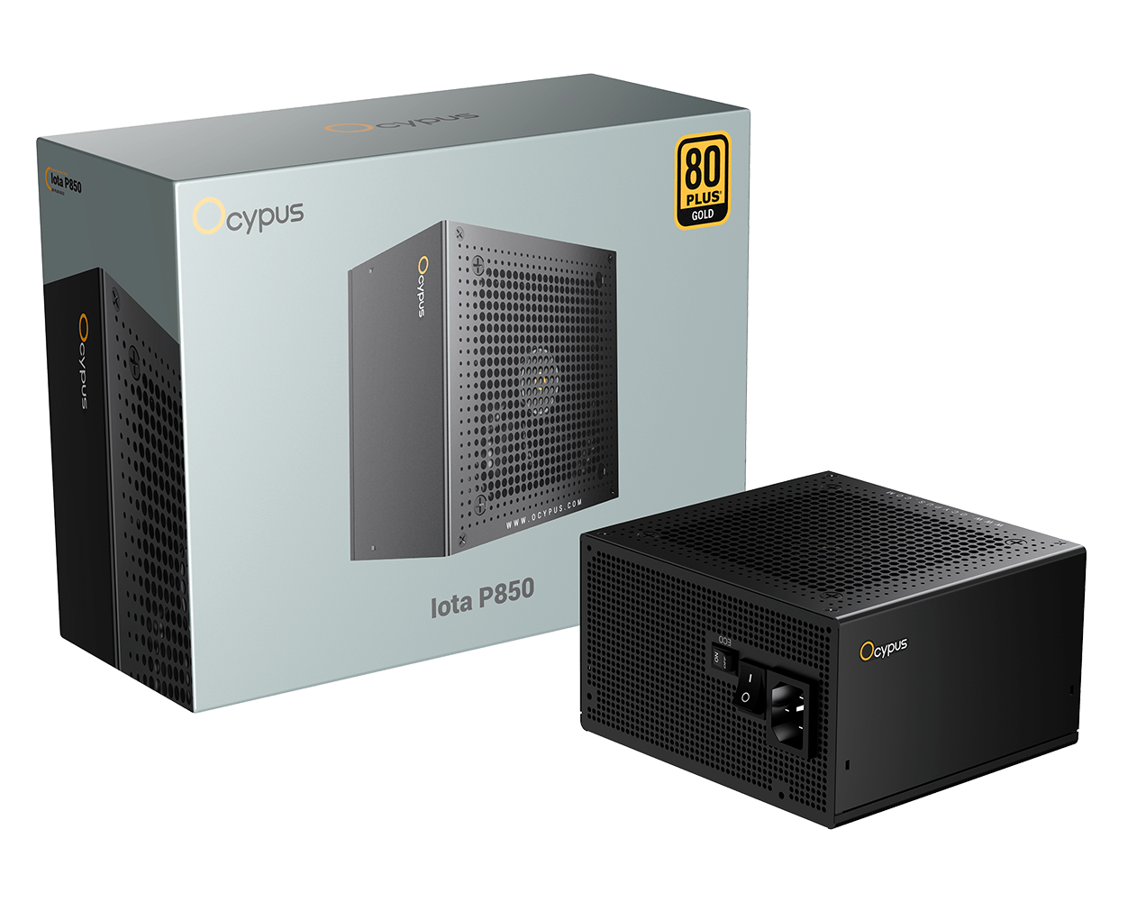 Блок питания Ocypus Iota P850 (Iota-P850-G1FFBK024X-EU) [850 Вт, 80 PLUS Gold, 8x SATA, 1 x 16 pin (12VHPWR), 3 x 6+2 pin PCIe, 2x 4+4 pin CPU, ATX]