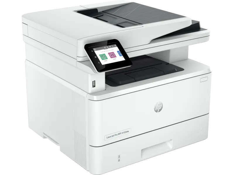 МФУ HP LaserJet Pro 4103dw (2Z627A) [A4, лазерный, черно-белый, 1200 x 1200 DPI, Дуплекс, АПД, Wi-Fi, Ethernet (RJ-45), USB]