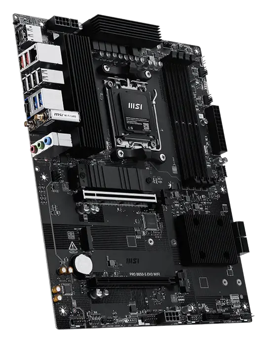 Материнская плата MSI PRO B850-S EVO WIFI [AM5, AMD B850, 4xDDR 5, 3xM.2, 1xPCI-E x16, Standard-ATX]