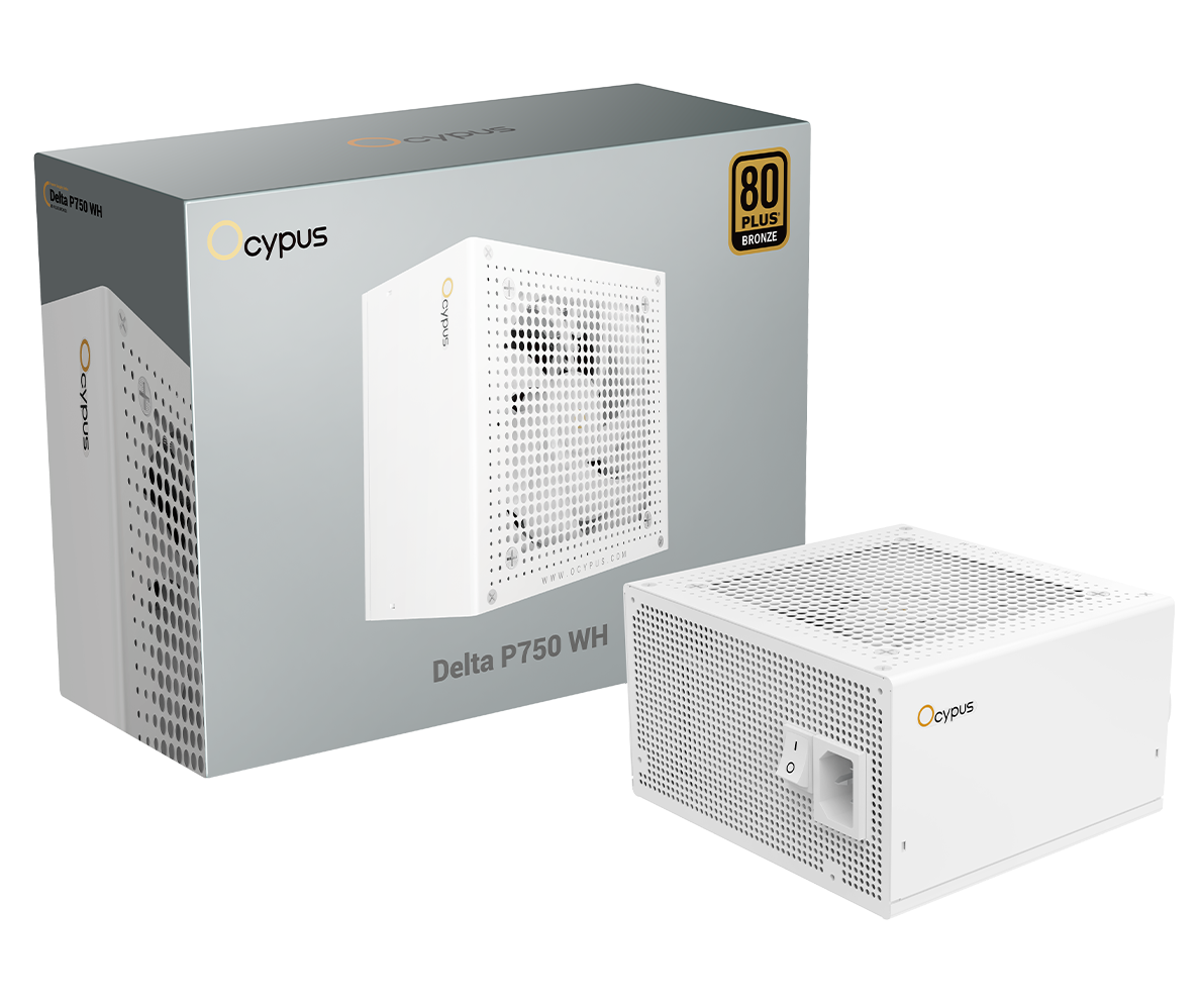 Блок питания Ocypus Delta P750 WH 750W (Delta-P750-B1FDWH025X-EU) [750 Вт, 80 PLUS Bronze, 8x SATA, 1 x 16 pin (12VHPWR), 3 x 6+2 pin PCIe, 2x 4+4 pin CPU, ATX]
