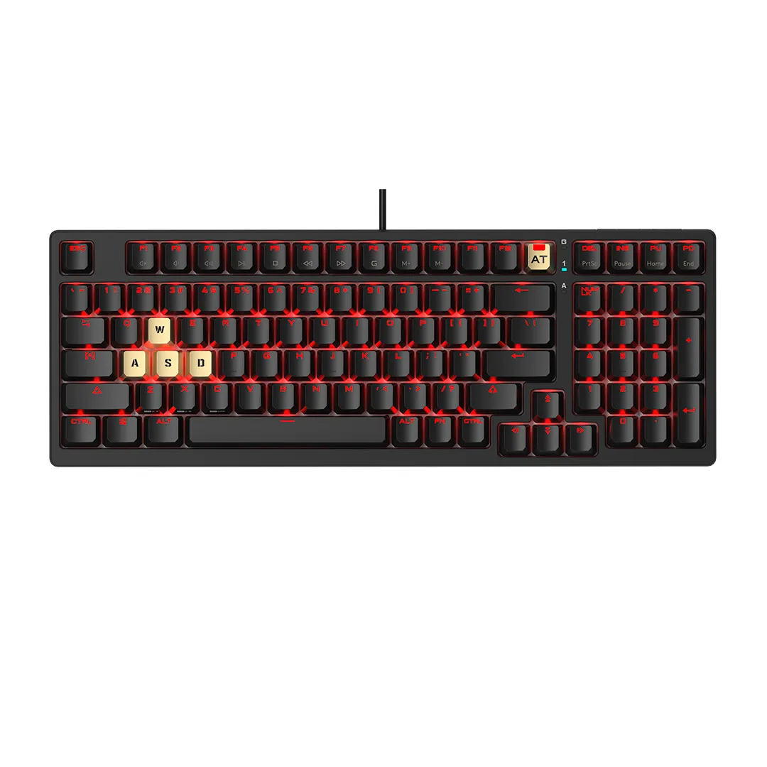 Клавиатура Bloody AT98 Black [оптическая, проводная, RGB подсветка, Bloody Alpha, черная]