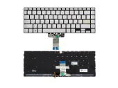 Клавиатура для ноутбука Asus Vivobook 14 K413, RU, подсветка, без рамки, серебристая