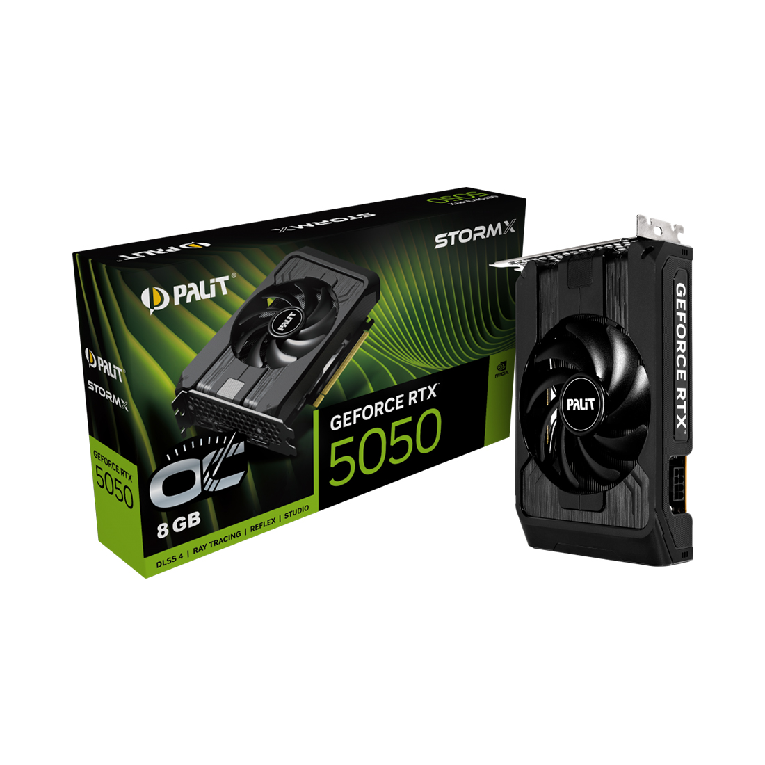 Видеокарта Palit RTX5050 STORMX OC 8G (NE65050T19P1-GB2070F) [8 ГБ, GDDR6, 128 бит, HDMI, DisplayPort (3 шт)]