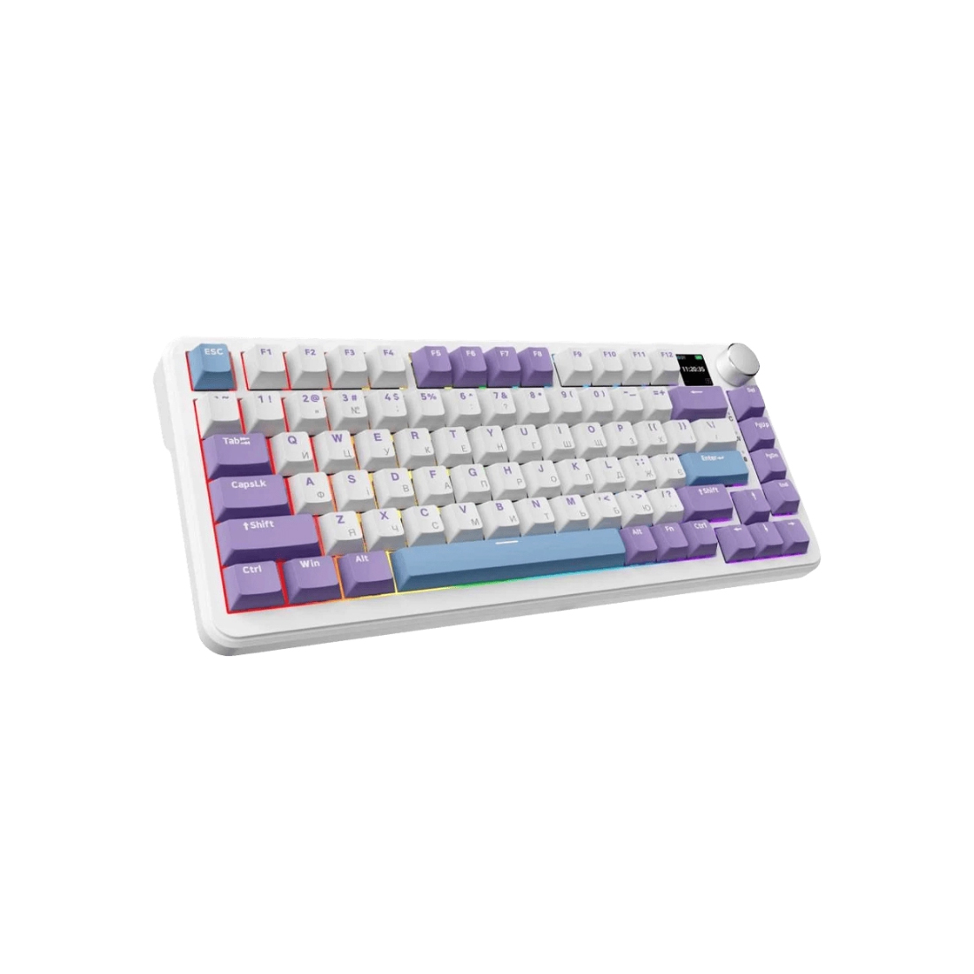 Клавиатура Ajazz AK820 MAX [механическая, проводная, RGB подсветка, Magnetic Switch, белая]