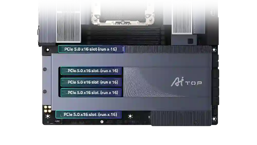 5 слотов PCIe 5.0 x16 для мульти-GPU