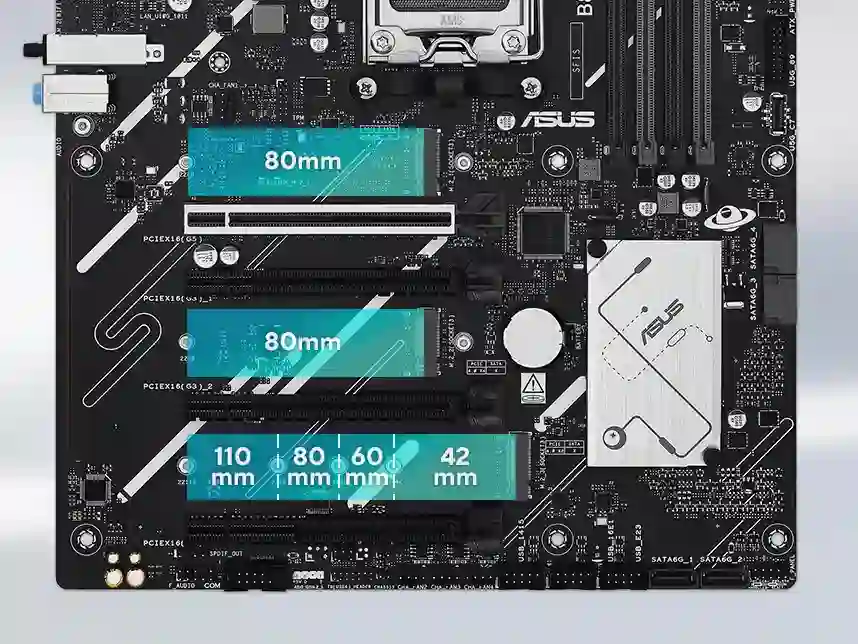 Три слота M.2 (до 128 Гбит/с)