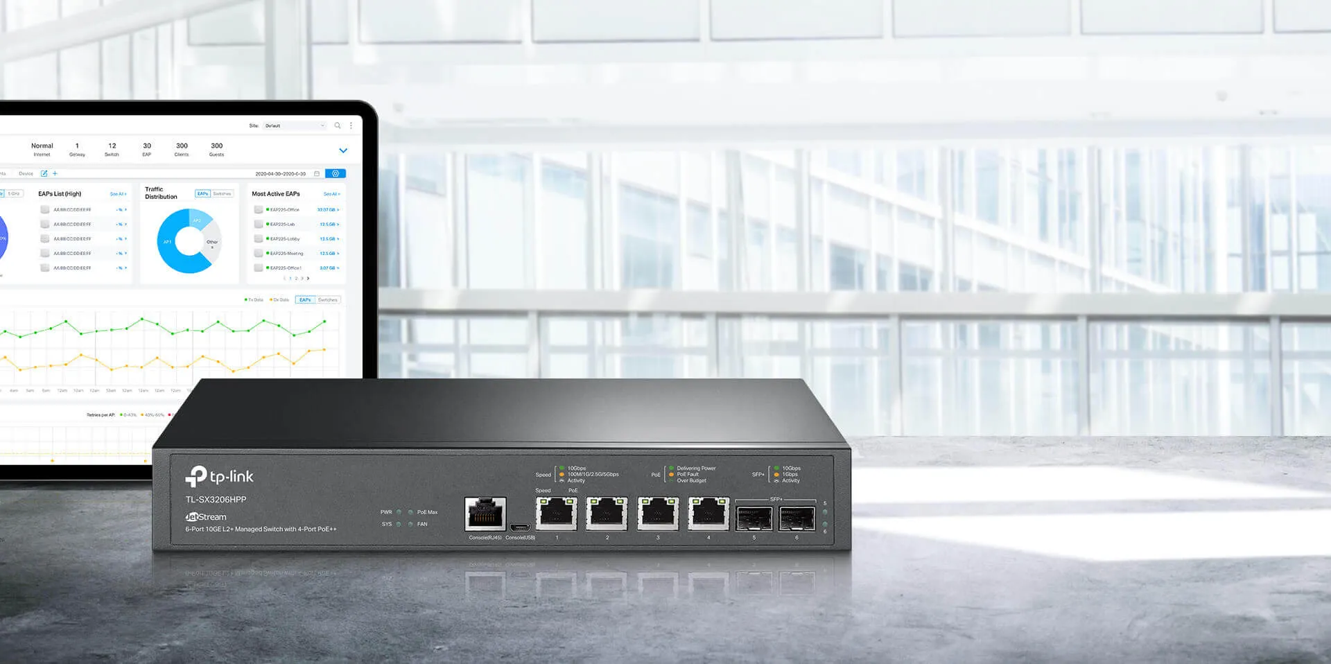 Молниеносный коммутатор 10G PoE++ с 4 портами по 60 Вт