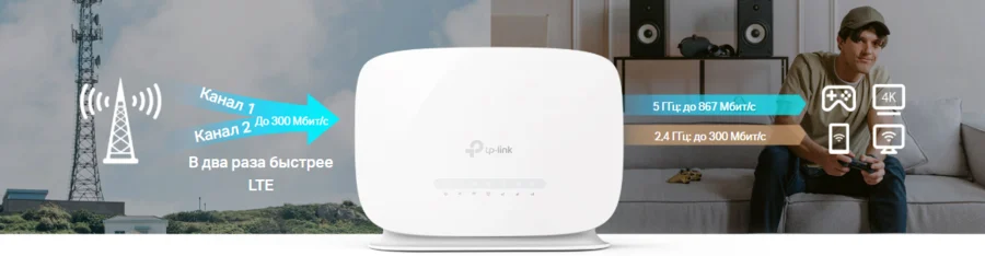 Надёжный Wi‑Fi благодаря высокой скорости 4G+ LTE