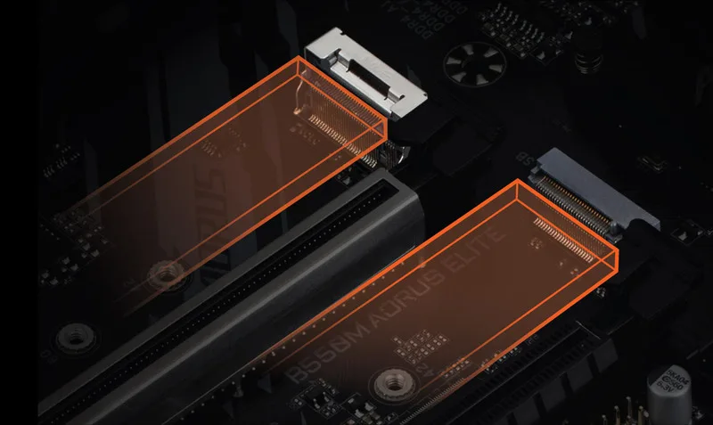 Два разъема NVMe PCIe 4.0*/3.0 M.2