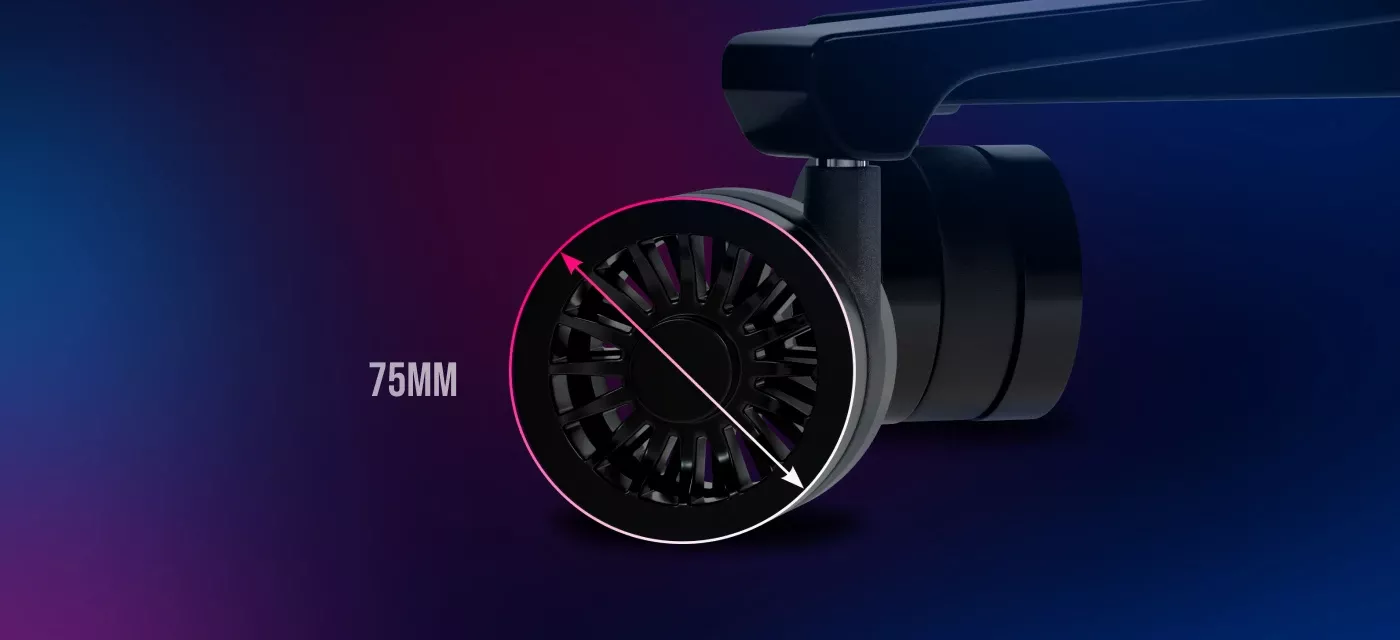 Большие полиуретановые колеса диаметром 75 мм