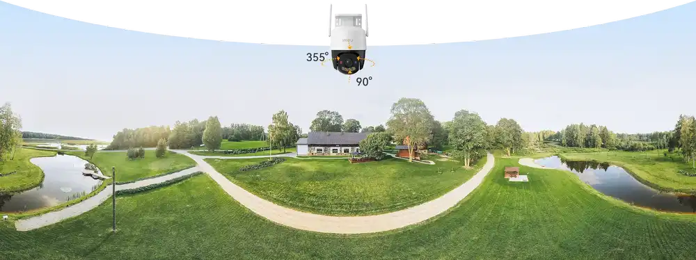 Панорамное панорамирование и наклон для защиты на 360°