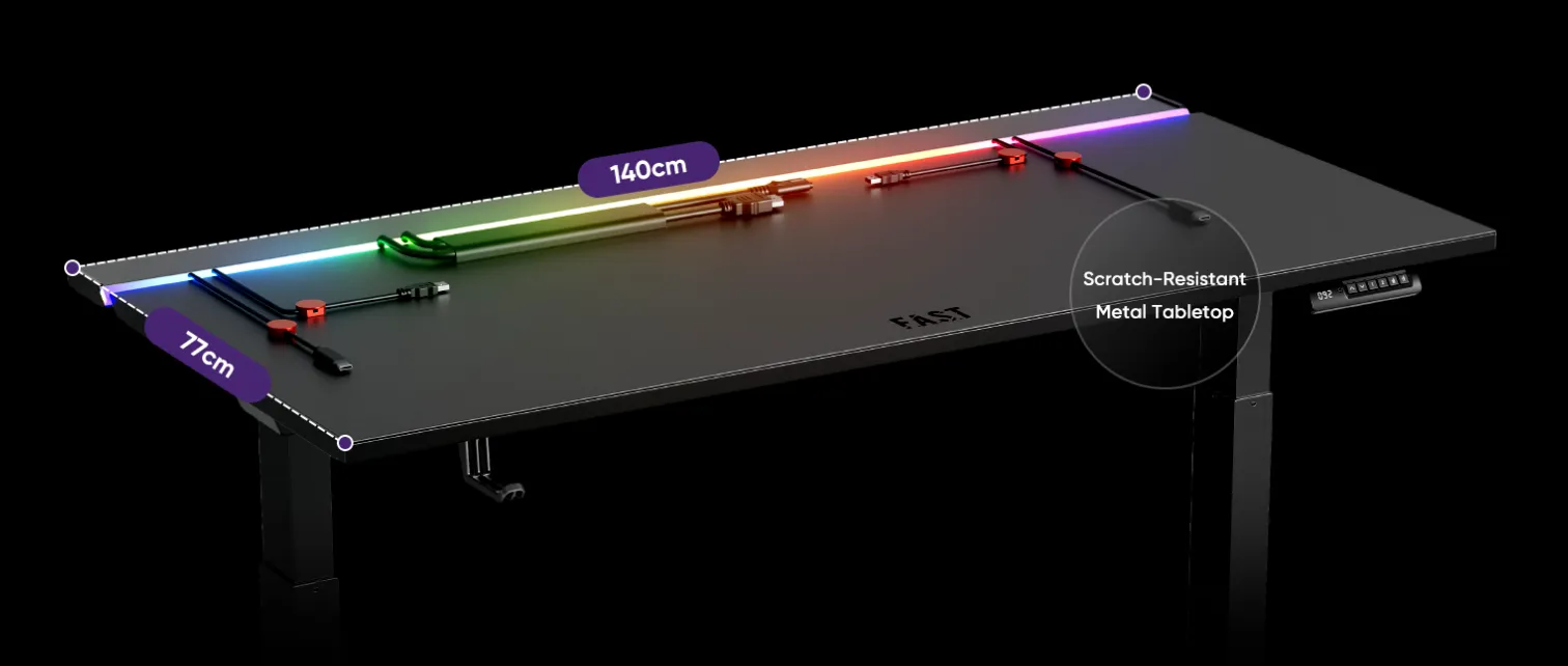 Просторная металлическая столешница, устойчивая к царапинам