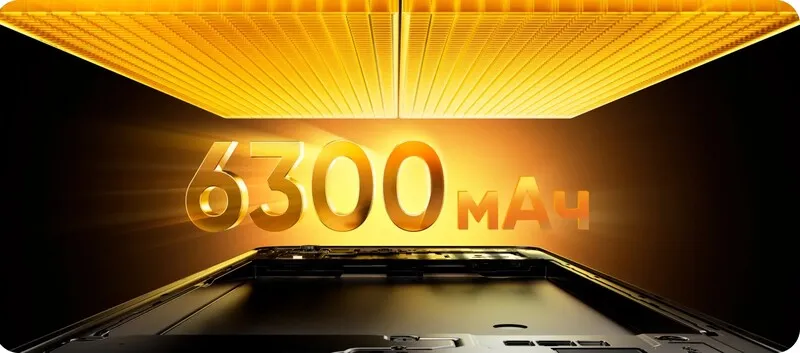 Емкая батарея 6300 мАч с зарядкой Type-C