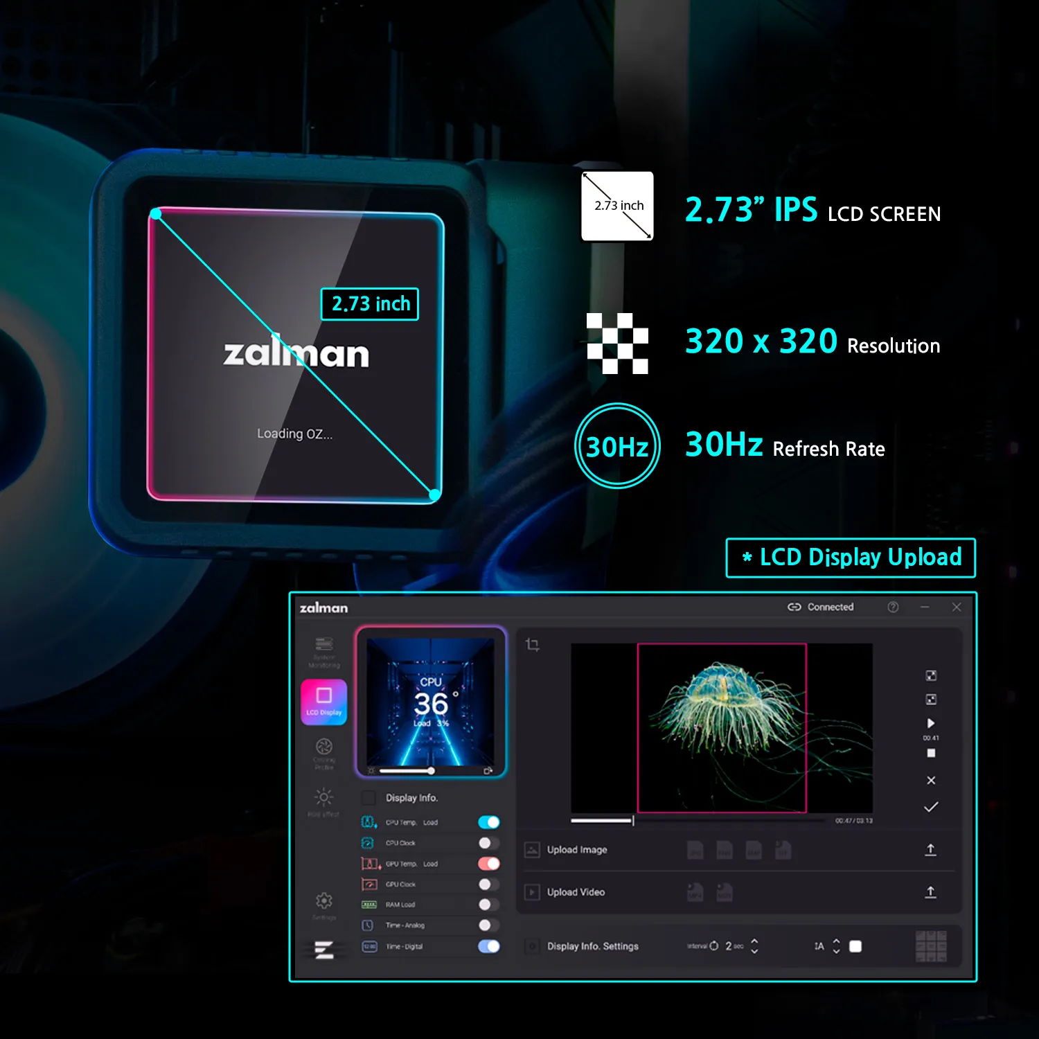 Квадратный IPS LCD-экран