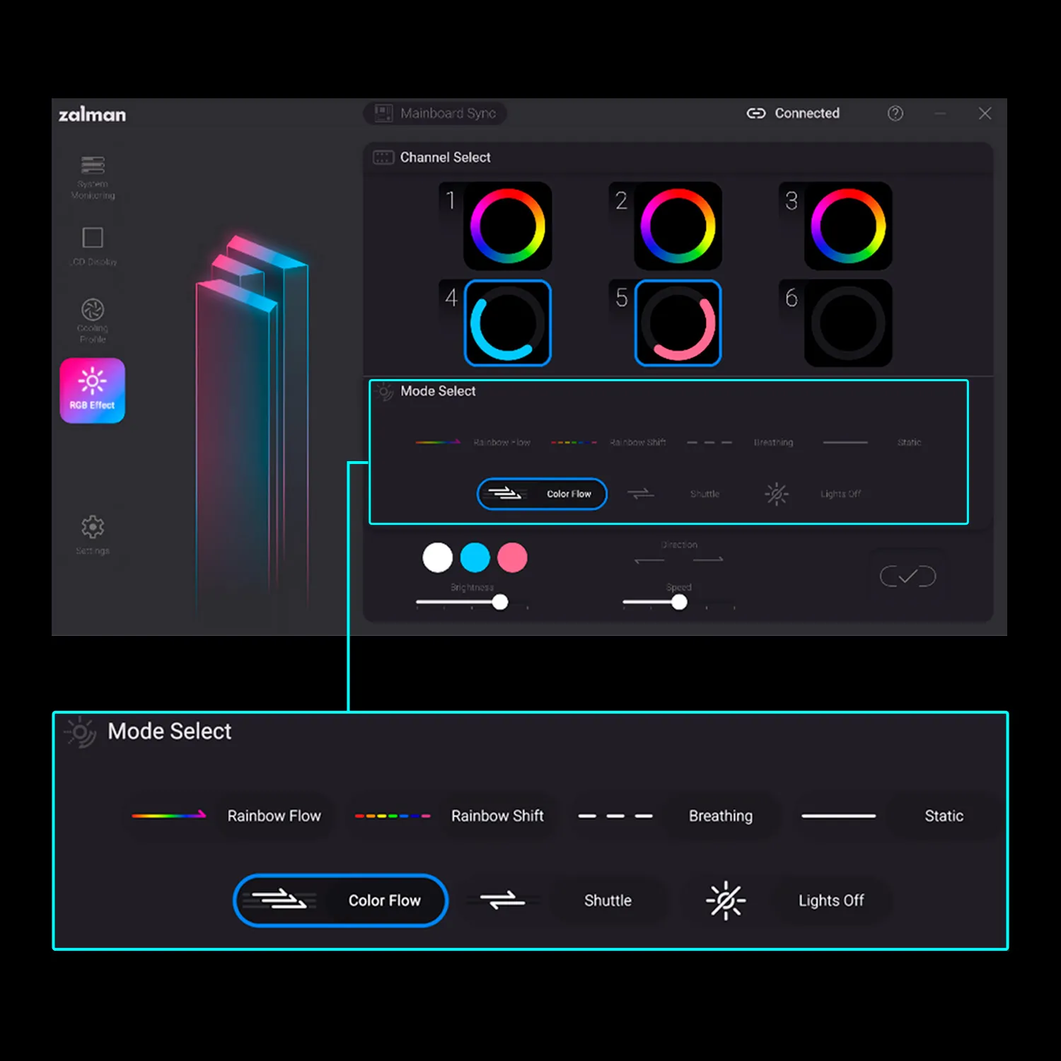 Различные режимы RGB на выбор