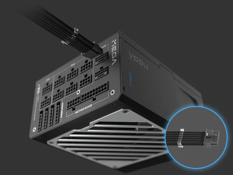 Полностью модульная конструкция с рельефным дизайном кабелей.