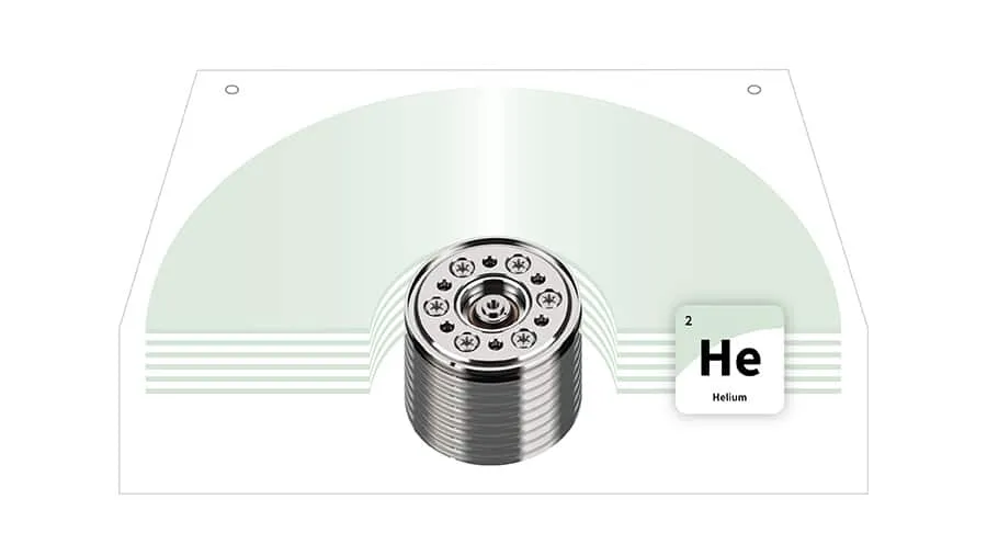 Герметизация гелием, выполненная компанией Toshiba для обеспечения высокой плотности.
