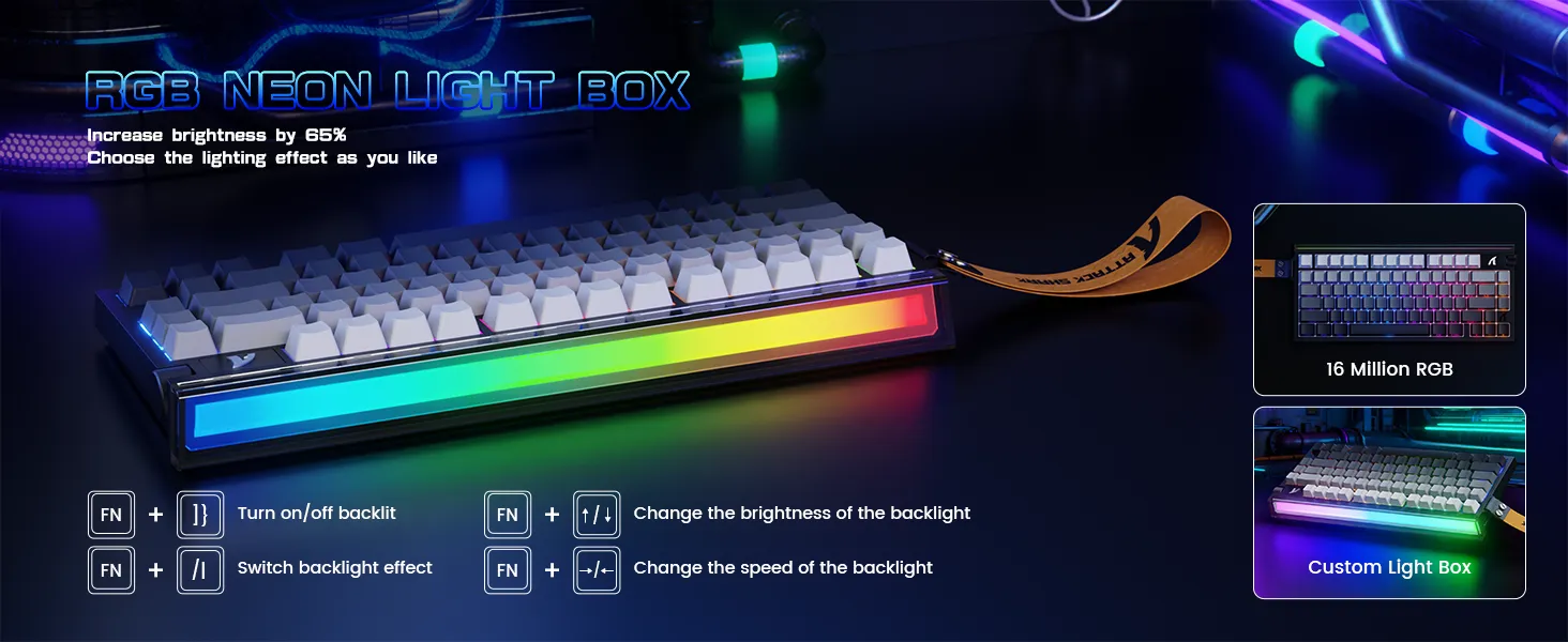 Потрясающая RGB-подсветка и подсветка каждой клавиши.