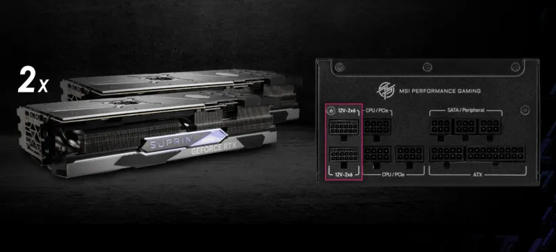 Двойной нативный 12В-2x6 разъем 