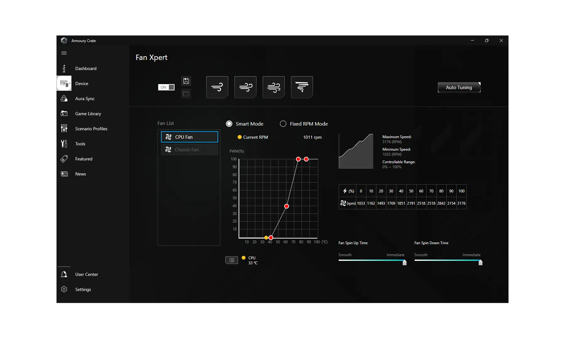 Гибкие настройки охлаждения
