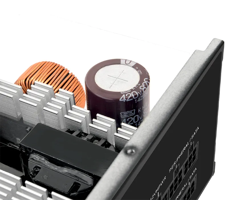 Высококачественный японский основной электролитический конденсатор, рассчитанный на температуру до 105°C/221°F.