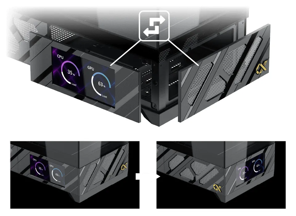 Магнитная система переключения положения: переднее или боковое.