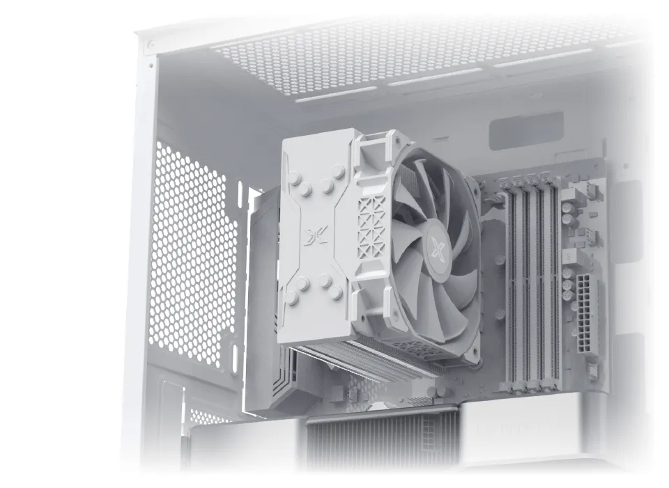 Зазор для установки процессорного кулера составляет до 165 мм.